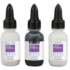 Liquid Sculpey Multi-Pack Basic Colours 30ml Clear, White and Black