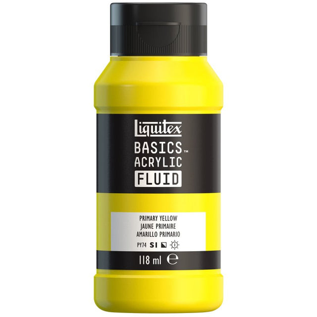 Liquitex Basics Acrylic Fluid Paint - Primary Yellow S1