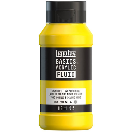 Liquitex Basics Acrylic Fluid Paint - Cadmium Yellow Medium Hue