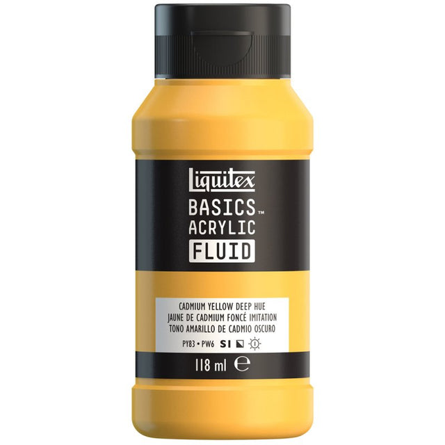 Liquitex Basics Acrylic Fluid Paint - Cadmium Yellow Deep Hue