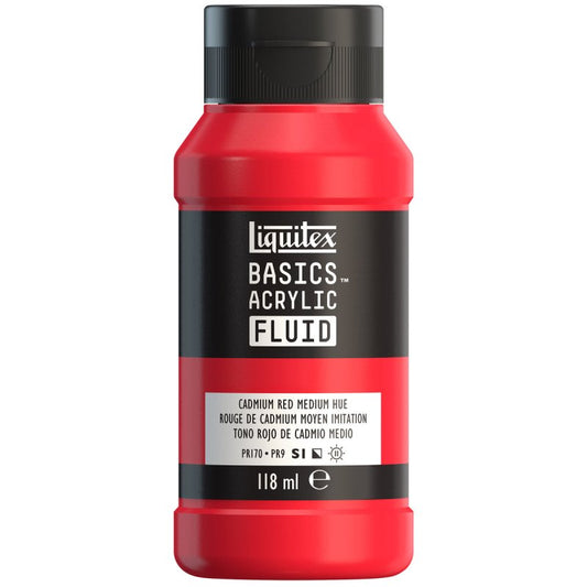 Liquitex Basics Acrylic Fluid - Cadmium Red Medium