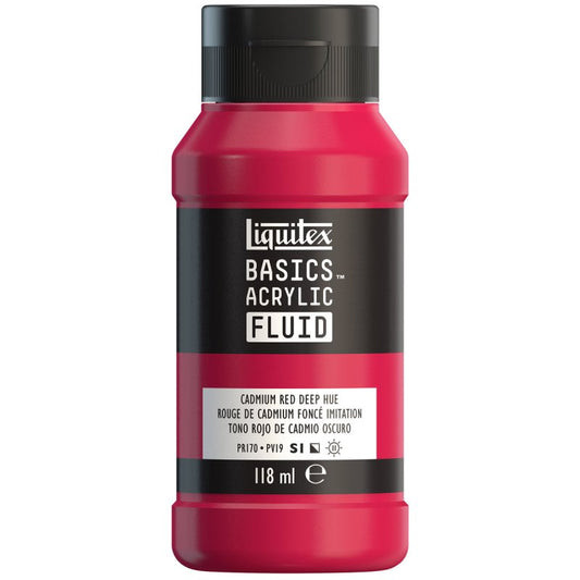 Liquitex Basics Acrylic Fluid Paint - Cadmium Red Deep Hue