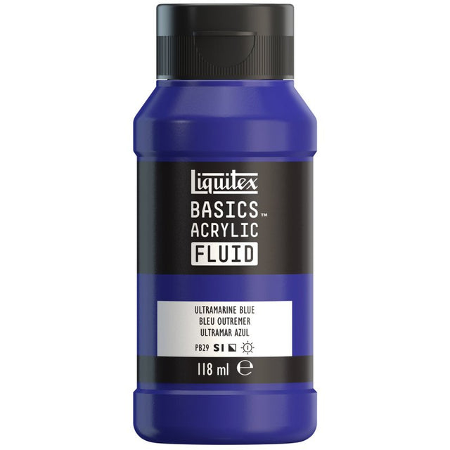 Liquitex Basics Acrylic Fluid Paint - Ultramarine Blue