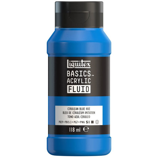 Liquitex Basics Acrylic Fluid Paint - Cerulean Blue Hue