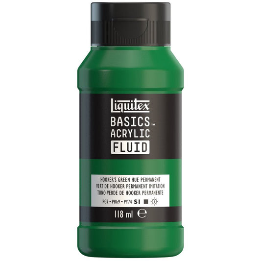 Liquitex Basics Acrylic Fluid Paint - Hookers Green Hue
