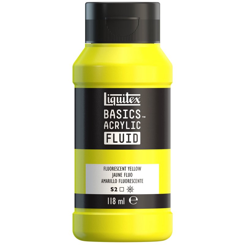 Liquitex Basics Acrylic Fluid Paint - Fluorescent Yellow