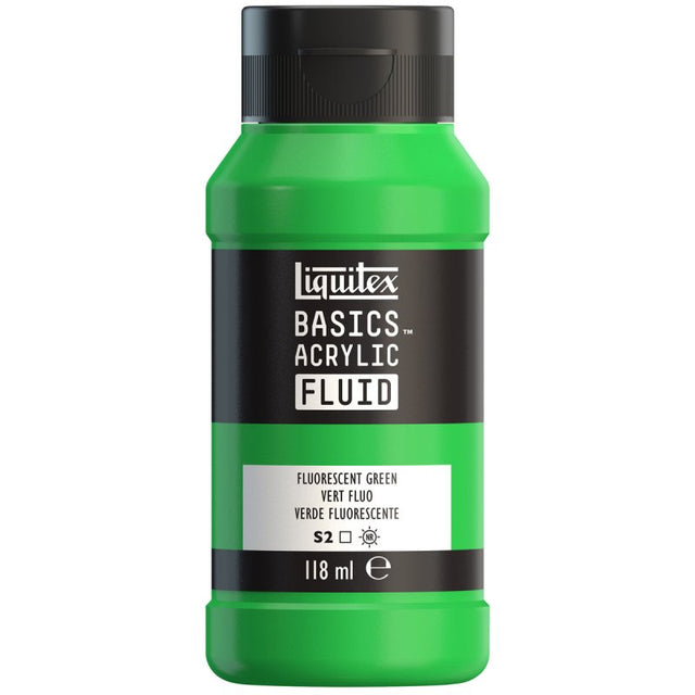 Liquitex Basics Acrylic Fluid - Fluorescent Green