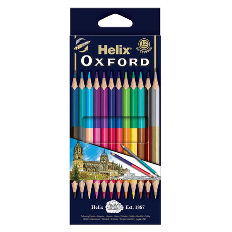 Helix Oxford Colour Pencils Double Sided (12 Pack)