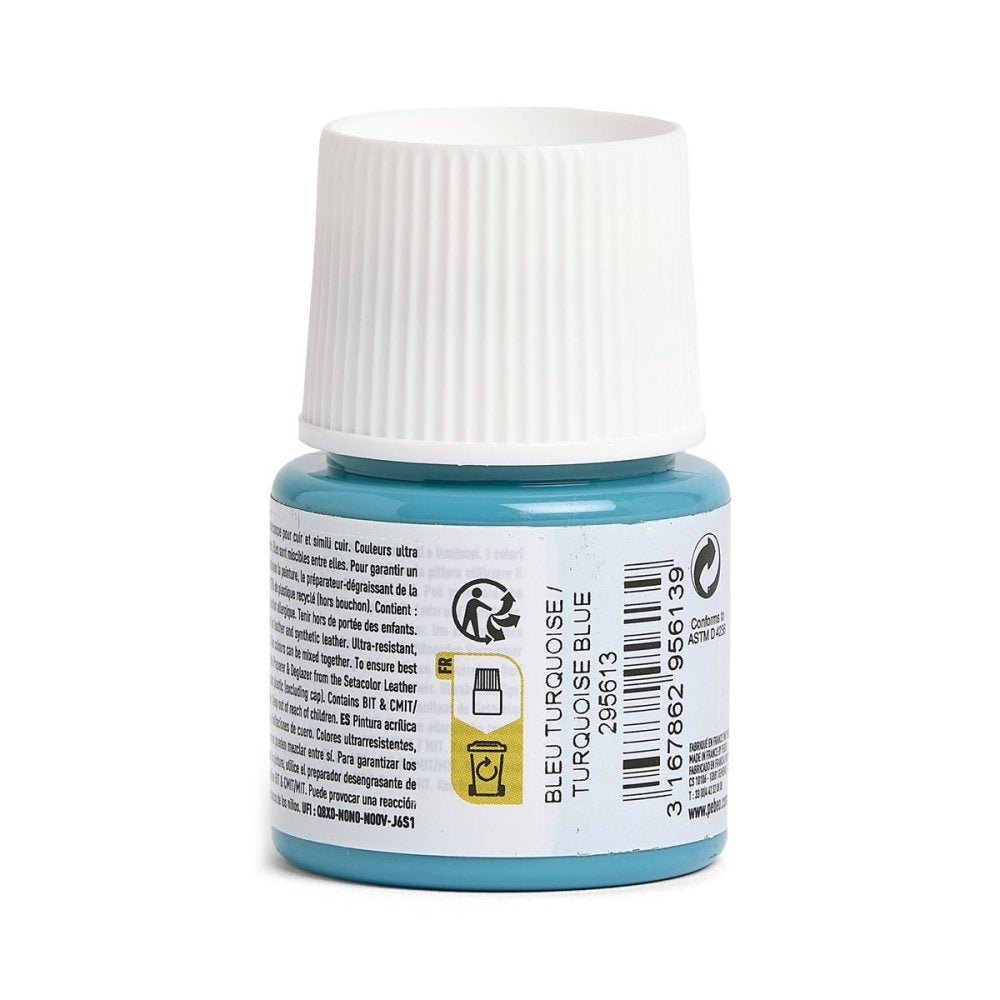 Pebeo Setacolor Leather Paint 45ml - Turquoise Blue