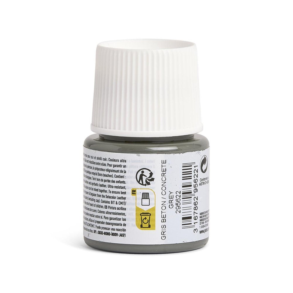 Pebeo Setacolor Leather Paint 45ml - Concrete Grey