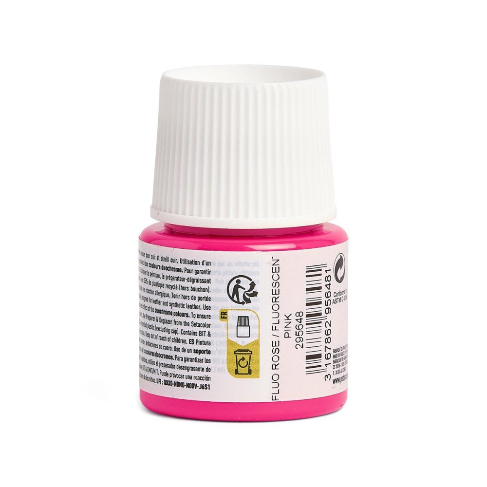 Pebeo Setacolor Leather Paint 45ml - Fluorescent Pink