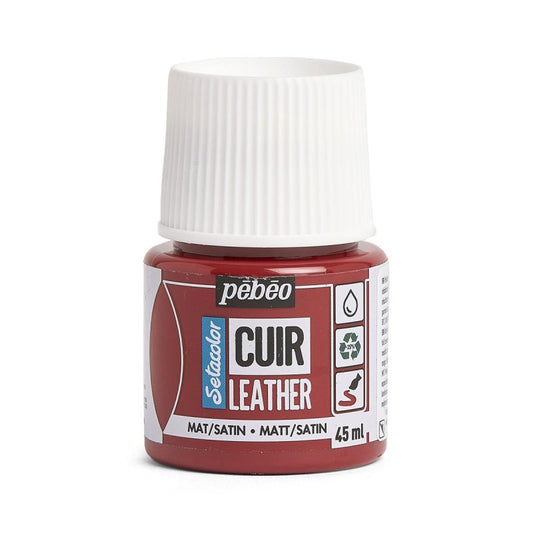 Pebeo Setacolor Leather Paint 45ml - Deep Red