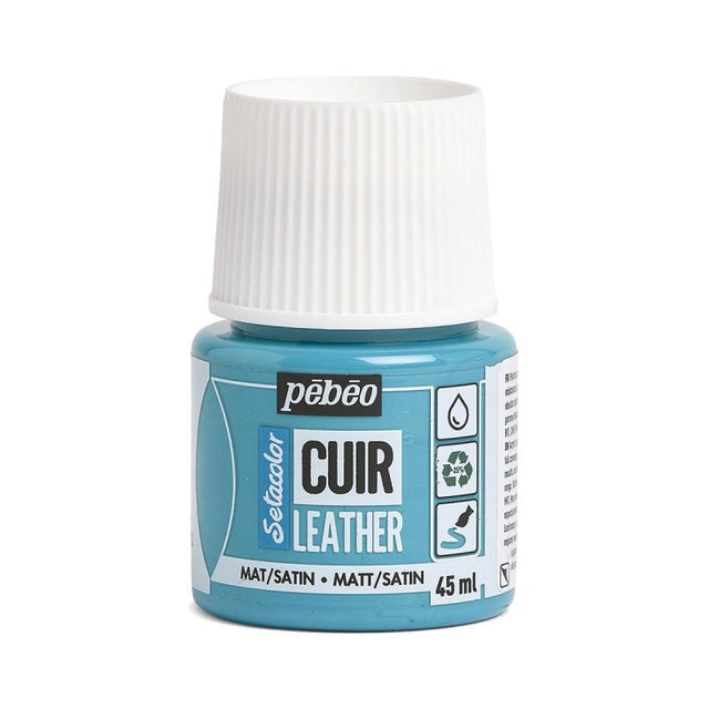 Pebeo Setacolor Leather Paint 45ml - Turquoise Blue