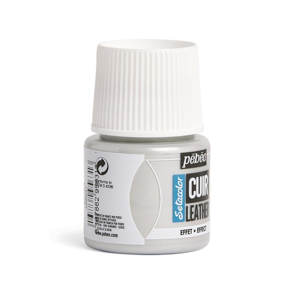 Pebeo Setacolor Leather Paint 45ml - Metal Silver