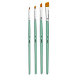Pebeo Set of 4 Short Handle Brushes Angular Golden Taklon