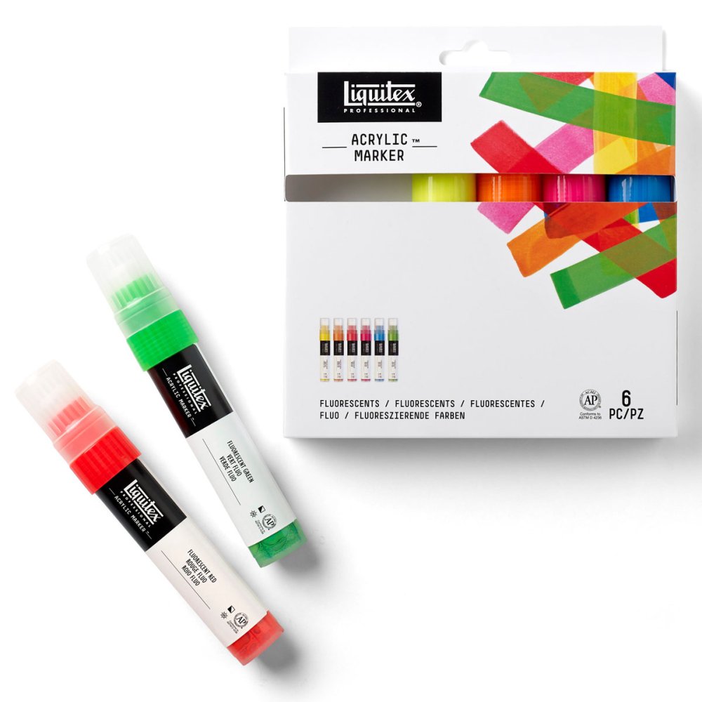 Liquitex Acrylic Marker Set 6x15mm - Fluorescents
