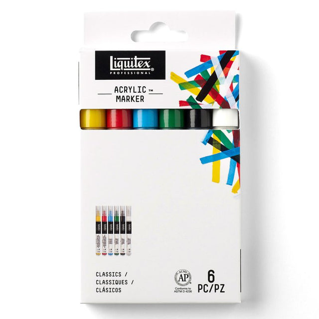 Liquitex Acrylic Marker Fine Tip Set 6x2mm - Classics