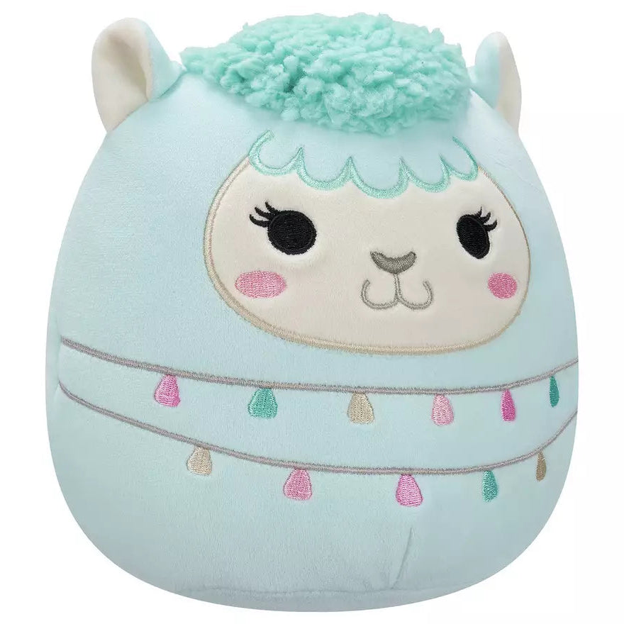 Squishmallows 7.5 Inch - Lorna Light Teal Llama Wrapped in Tassels