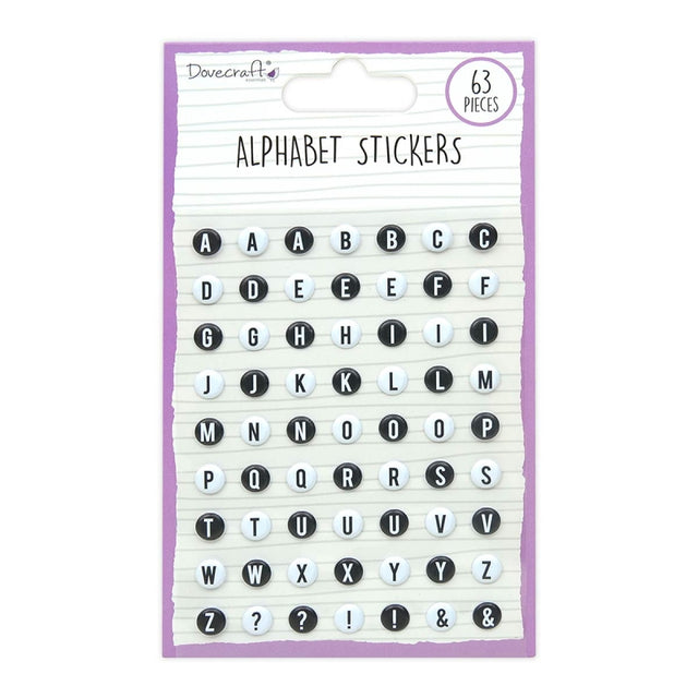 Dovecraft Alphabet Stickers - Black & White
