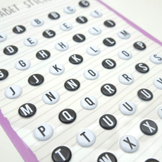 Dovecraft Alphabet Stickers - Black & White