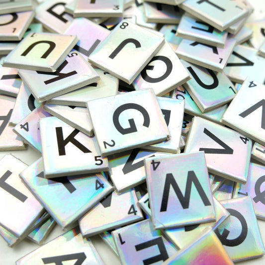 Dovecraft Mini Metallic Letter Tiles Iridescent - 200 Pieces