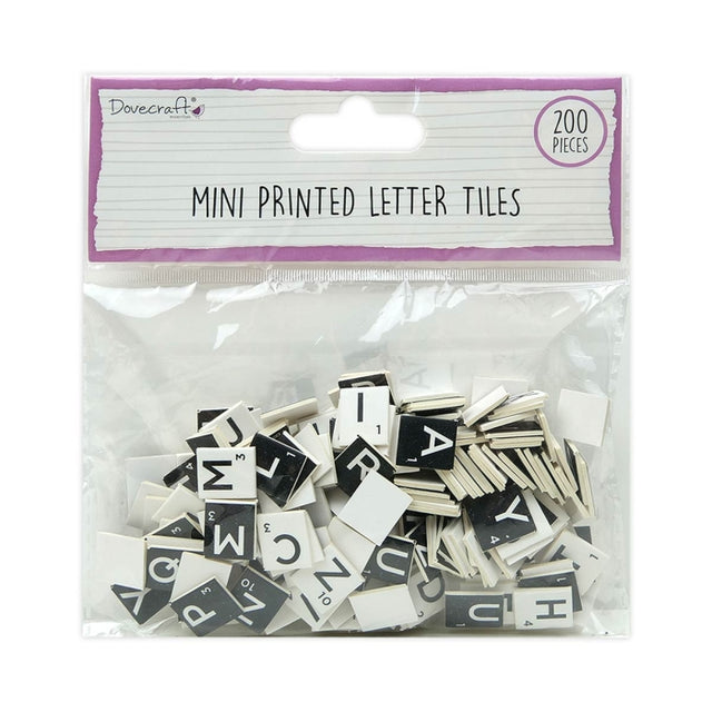 Dovecraft Mini Letter Tiles Black & White