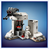 LEGO Star Wars set with stormtrooper figure on a blue gradient background