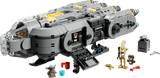 Toy spaceship model with figures on a transparent background