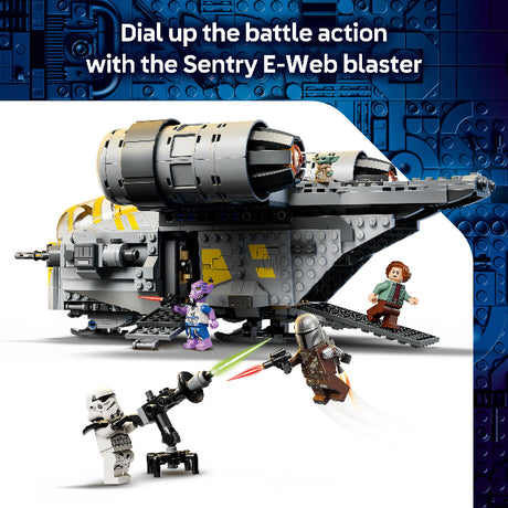 LEGO Star Wars set with characters and text on a blue background