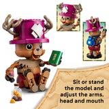 Toy figure with adjustable parts on a white background