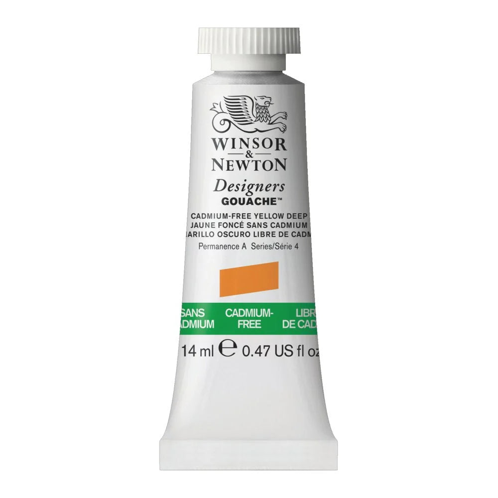 Winsor & Newton Designer's Gouache 14ml - Cad-Free Yellow Deep