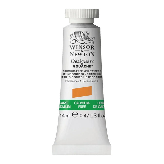 Winsor & Newton Designer's Gouache 14ml - Cad-Free Yellow Deep