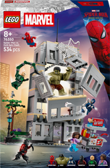 LEGO Marvel Spider-Man vs. Hulk toy set packaging with characters and building set.