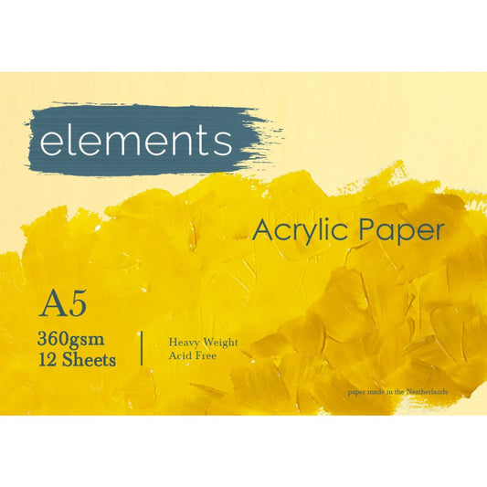 Elements Acrylic Pad 360gsm - A5