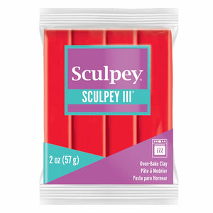 Sculpey III 2oz Red Hot Red Clay