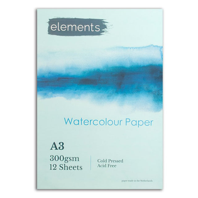 Elements Watercolour Pad 300gsm - A3 (12 Sheets)