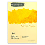 Elements Acrylic Pad 360gsm- A4 (12 Sheets)