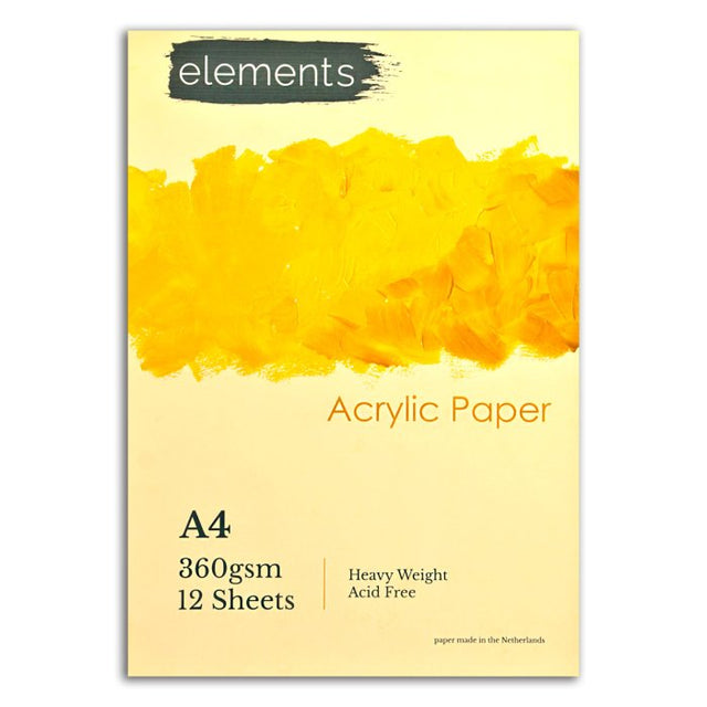 Elements Acrylic Pad 360gsm- A4 (12 Sheets)