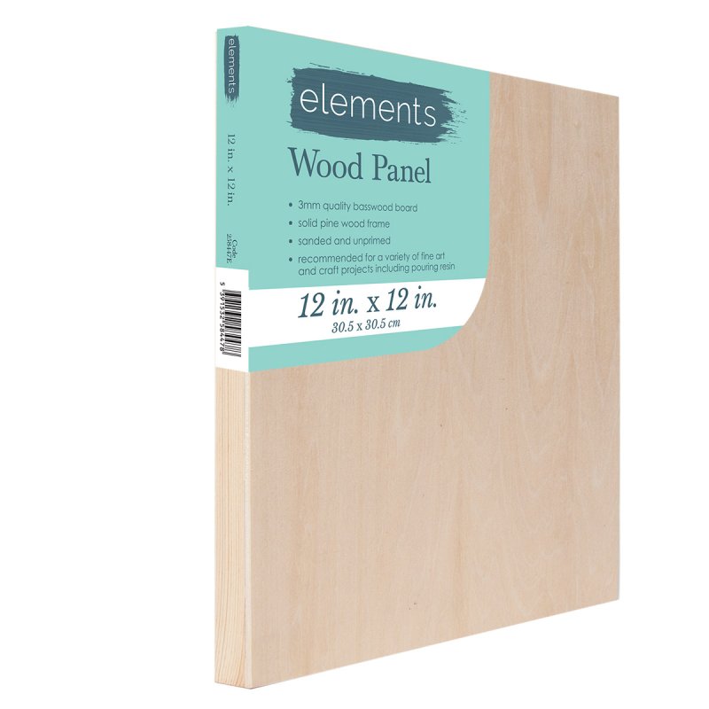 Elements Wooden Panel 12inx12in