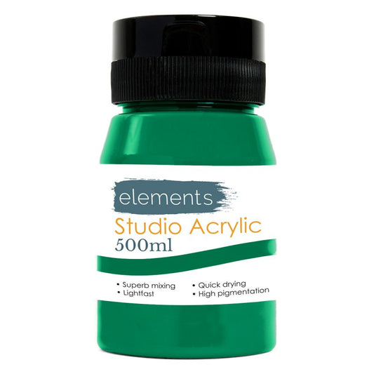 Elements 500ml Acrylic Paint Cadmium Green