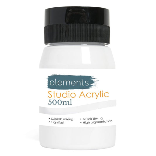 Elements 500ml Acrylic Paint Titanium White