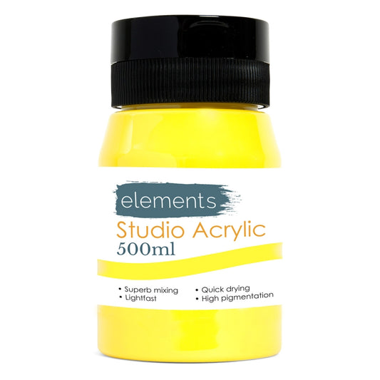 Elements 500ml Acrylic Lemon Yellow