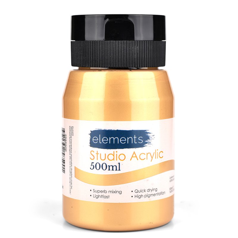 Elements 500ml Studio Acrylic Gold