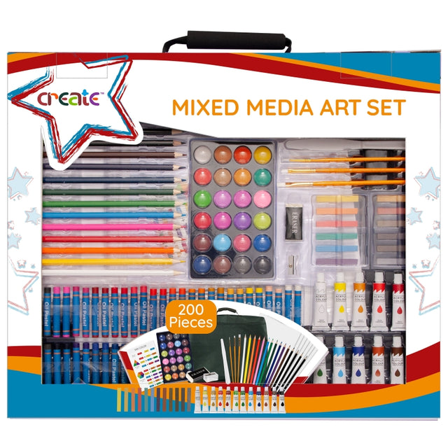 Create Mixed Media Art Set (200 Pieces)
