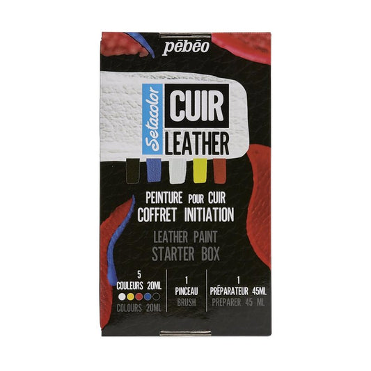 Pebeo Starter Kit Setacolor Leather Acrylic Paint Set