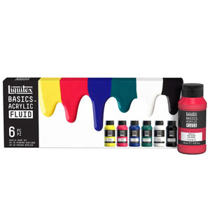 Liquitex Basics Acrylic Fluid Paint Set 6 x 118ml
