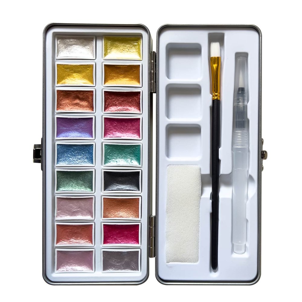 Elements Metallic Watercolour 18 Pan Set