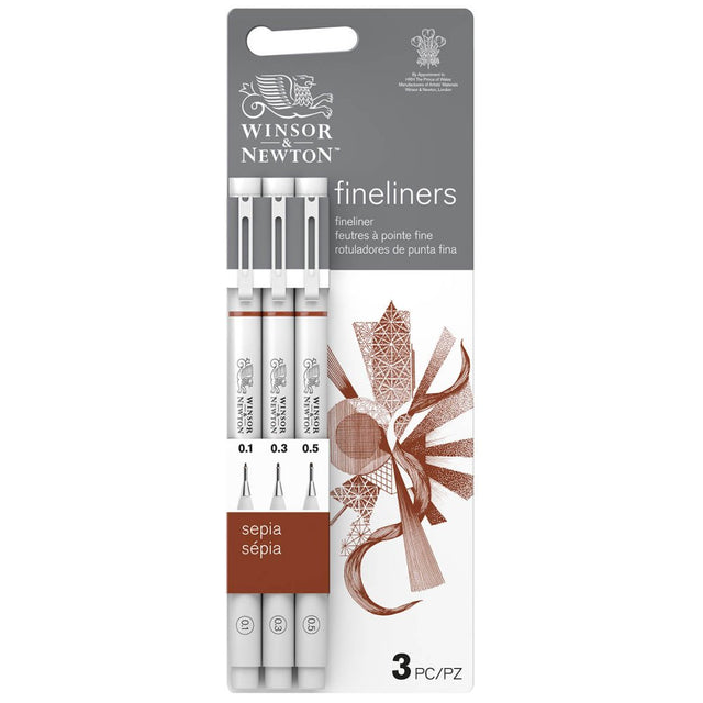 Winsor & Newton Fineliner Set - Sepia (3 Pack)