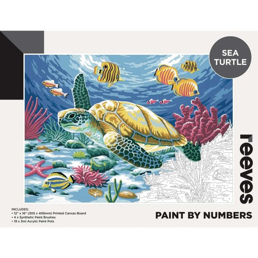 Reeves Paint By Numbers 12X16 Sea Turtle