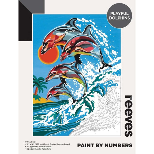 Reeves Paint By Numbers 12X16 Playful Dolphins